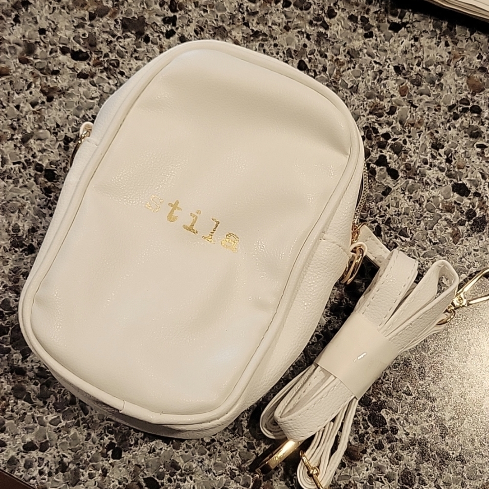 Stila white mini bag w matching strap